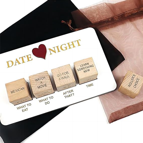 Date Night Dice Couples Gift Ideas, Decision Dice, Valentine's Day Gifts for Girlfriend or Boyfriend, Romantic Date Night Ideas for Him and Her, Anniversary Christmas Birthday Gifts for Husband Wife