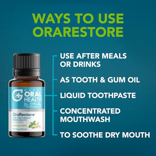 OraRestore Bad Breath Treatment for Adults Halitosis: Dentist Formulated Oral Rinse Concentrate Tooth Oil Liquid Toothpaste, Fresh Breath Mouthwash for Dry Mouth, Oral Care, Healthy Gums & Teeth 15ml