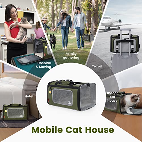 Pawaii Pet Carrier, TSA Airline Approved Cat Carrier, Soft Sided Collapsible Pet Travel Carrier, Foldable, Protable, Travel Friendly, Comfortable, Convenient Pet Travel Carrier