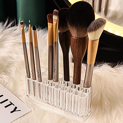 Acrylic Makeup Brush Holder Organizer, Clear Brushes Beauty Organizers and Cosmetic Display Storage Box for Vanity Desktop Bathroom Countertop