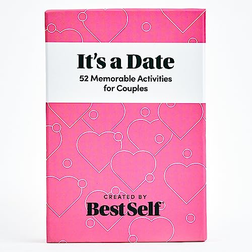 BestSelf It's A Date - 52 Memorable Date Ideas for Couples - A Fun Date Night Card Game to Add to Your Couples Games Collection.