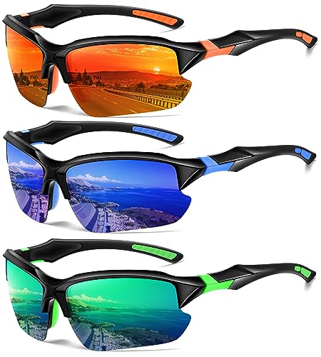 Sports Polarized Sunglasses for Men Cycling Running Fishing UV Protection Sun Glasses Lightweight Half Frame Goggles