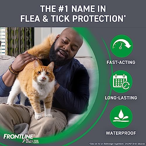 FRONTLINE Plus Flea and Tick Treatment for Cats Over 1.5 lbs., 3 Treatments