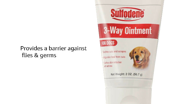 Sulfodene Dog Wound Care Ointment, Soothes cuts and scrapes, Helps Skin heal from cuts, Soothes skin irritation and redness, 2 Ounce