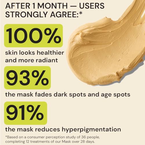 Gleamin Vitamin C Clay Mask - 10-Minutes for Dark Spots, Turmeric Face Mask Skin Care, Deep Cleansing Pores - Facial Improves Uneven Tone, Post-Blemish, Visibly Brighten, Scarring and Texture - 2.5 Oz