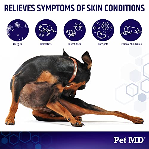 Pet MD Hydrocortisone Spray for Dogs, Cats, Horses - Itch Relief Spray & Hot Spot Treatment for Dogs, Irritated Dry Itchy Skin, Allergies, and Dermatitis - Reduces Topical Inflammation - 4 oz