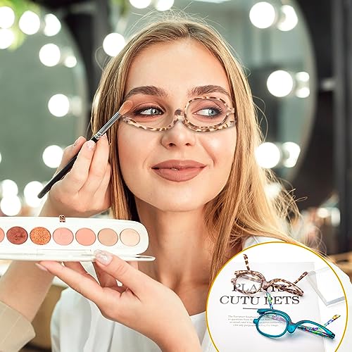 JO 2 Packs Makeup Reading glasses Magnifying Readers for Women with Spring Hinge One Eye Cosmetic Readers Rotating Lens