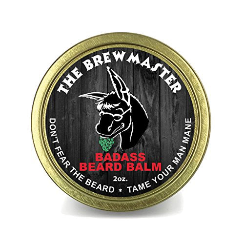 Badass Beard Care Beard Balm For Men - The Brewmaster Scent, 2 oz - Natural Ingredients, Soften Hair, Hydrate Skin to Get Rid of Itch and Dandruff, Promote Healthy Growth