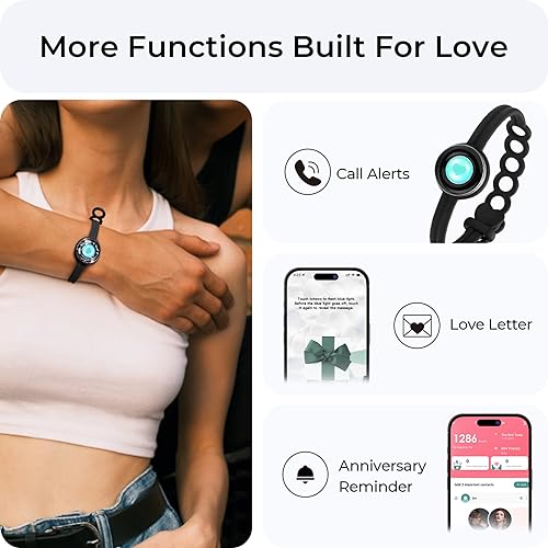 TOTWOO Single Bracelet –Long Distance Relationship Bracelet for Couples | Smart Jewelry His and Hers Touch Bracelets for Couples