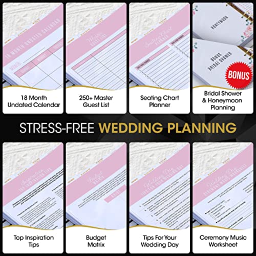 DELUXY The Ultimate Wedding Planner Book & Organizer For The Bride - Engagement Gifts, Wedding Gifts Binder Agenda, Knot Bridal Wedding Planning Book & Organizer Notebook With Checklists