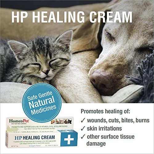 HomeoPet HP Healing Cream, Natural Support for Pet Wound Healing, Skin-Healing Cream for Dogs and Cats, 14 Grams