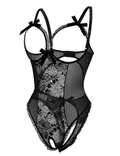 Avidlove Women One Piece Lingerie Sexy Lace Babydoll Mini Bodysuit