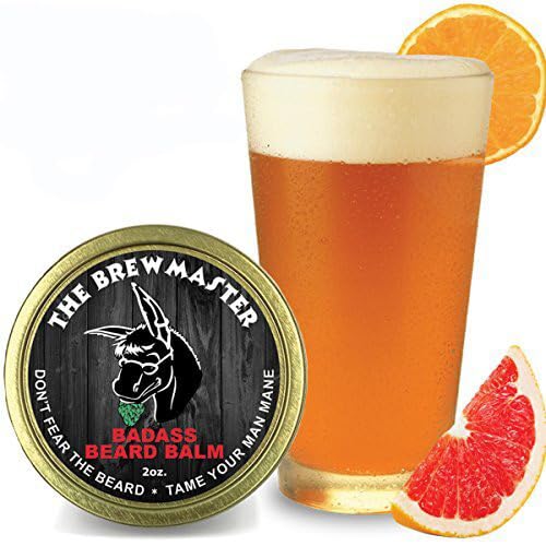 Badass Beard Care Beard Balm For Men - The Brewmaster Scent, 2 oz - Natural Ingredients, Soften Hair, Hydrate Skin to Get Rid of Itch and Dandruff, Promote Healthy Growth