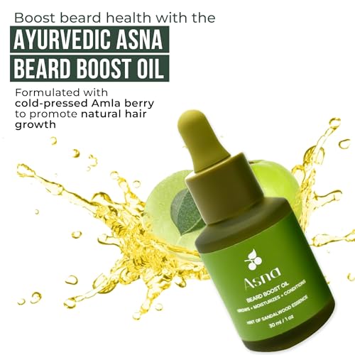 Asna BEARD BOOST OIL, 100% COLD-PRESSED, All Hair Types, Stimulates NATURAL GROWTH, Nourishing & Moisturizing, 100% NATURAL, AYURVEDIC PACKED with VITAMIN C & ANTIOXIDANTS, SOFTER, FULLER BEARD