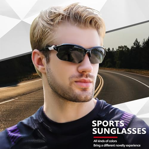 Sports Polarized Sunglasses for Men Cycling Running Fishing UV Protection Sun Glasses Lightweight Half Frame Goggles