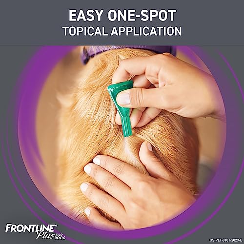 FRONTLINE Plus Flea and Tick Treatment for Large Dogs Up to 45 to 88 lbs., 3 Treatments