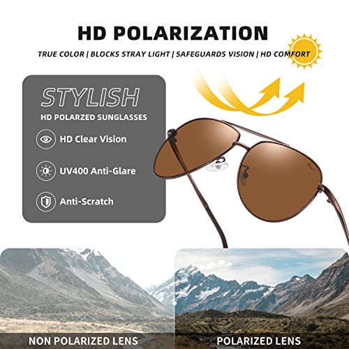 Aviator Sunglasses for Men Women Mirrored Lens UV400 Protection Lightweight Polarized Aviators Sunglasses