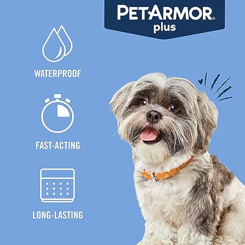 PetArmor Plus Flea and Tick Prevention for Dogs, Dog Flea and Tick Treatment, Waterproof Topical, Fast Acting, Small Dogs (5-22 lbs), 3 Doses (Pack of 1)