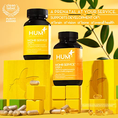 HUM Womb Service Prenatal & Postnatal Vitamins Combo Pack - OBGYN Formulated Vegan Prenatal Vitamins - Clean Daily Pre-to-Post Pregnancy Support with Choline