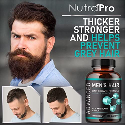 Hair Growth Vitamins For Men - Anti Hair Loss Pills. Regrow Hair & Beard Growth Supplement For Volumize, Thicker Hair.Stop Hair Loss And Thinning Hair With Biotin & Saw Palmetto Hair Vitamins.120 Caps