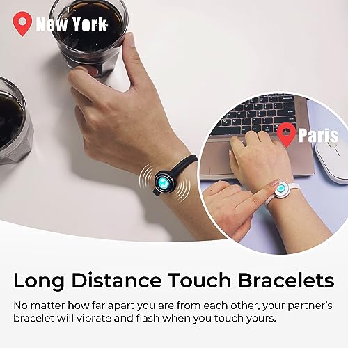 TOTWOO Single Bracelet –Long Distance Relationship Bracelet for Couples | Smart Jewelry His and Hers Touch Bracelets for Couples