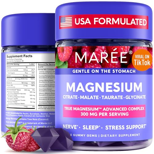 MAREE Magnesium Gummies for Calm & Relax - Vitamin D3, K2 & B6 Complex with Magnesium Glycinate, Citrate, Taurate & Malate for Immune System Support