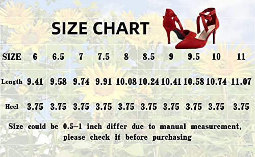 Womens High Heel Pointed Toe Pumps Ankle Tie Classic Office Special Dress Party Shoes