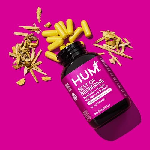 HUM Best of Berberine 1200mg - Pure Potency for Healthy Cholesterol Support & Weight Management, Enhanced with BioPerine for Maximum Nutrient Absorption. 30 Day Supply