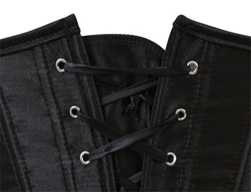 Zhitunemi Women's Satin Underbust Corset Bustier Waist Training Cincher Plus Size Corsets