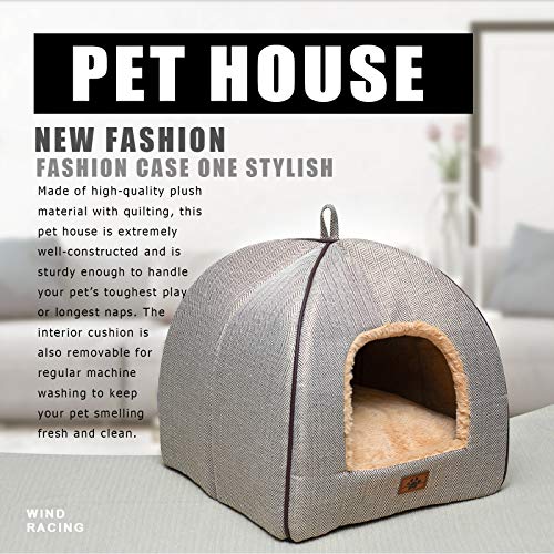 Cat Bed for Indoor Cats - Cat Cave Bed Cat House Cat Tent with Removable Washable Cushioned Pillow, Soft and Self Warming Kitten beds,Cat Beds & Furniture, for Small and Medium Pet Bed