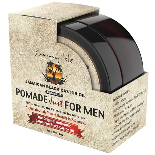 Sunny Isle Jamaican Black Castor Oil Hair Food Pomade For Men, 4 oz | For Dry Scalp, Hair Breakage, Growth Stimulation, Frizz Control & Dandruff