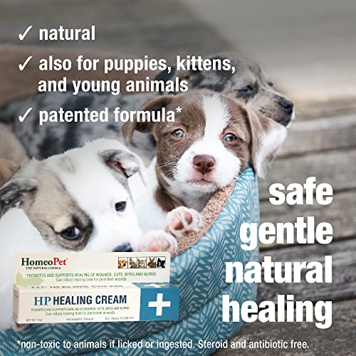 HomeoPet HP Healing Cream, Natural Support for Pet Wound Healing, Skin-Healing Cream for Dogs and Cats, 14 Grams