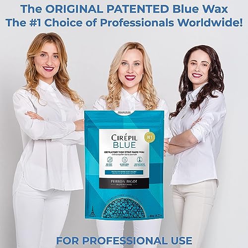 Cirepil Blue 400g Unscented All-Purpose Wax Beads - Perfect for Sensitive Skin, Easy Removal Peel-Off Texture, Fluid Gel, NO STRIP NEEDED