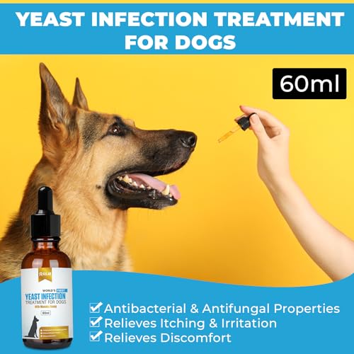 Natural Yeast Infection Treatment for Dogs. Supports Healthy Itch Relief, Inflammation Relief, Allergy Relief & More. Dog Yeast Infection Treatment. (60 ML)