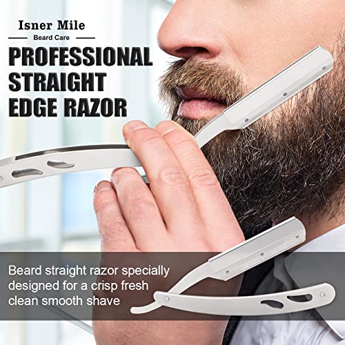 Isner Mile Beard Kit for Men, Grooming & Trimming Tool Complete Set with Shampoo Wash, Beard Care Oil, Balm, Brush, Comb, Scissors & Storage Bag, Birthday Gifts for Him Men Dad Father Boyfriend