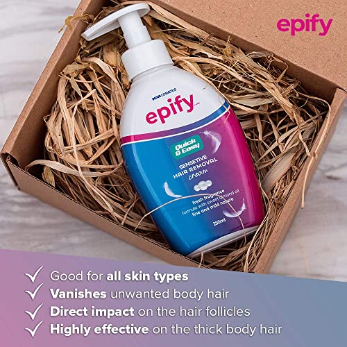 Epify Hair Removal Cream, Intimate Private Hair Removal Cream for Men and Women, Private Area, Pubic & Bikini Hair Removal Cream, Sensitive Skin, 8.45 Fl Oz