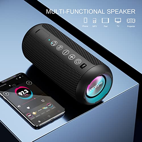 Ortizan Portable Bluetooth Speakers, IPX7 Waterproof Wireless Speaker with 24W Loud Stereo Sound, Deep Bass, Bluetooth 5.3, RGB Lights, Dual Pairing, 30H Playtime for Home, Outdoor, Party