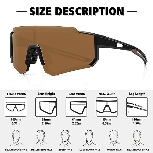 STORYCOAST Polarized Sports Sunglasses for Men Women,Driving Fishing Cycling Mountain Bike Sunglasses UV400 Protection