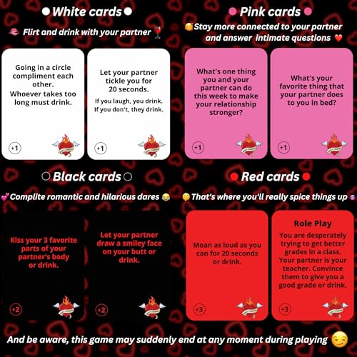 Super Fun Couples Game for Date Night: 150 Spicy Dares & Questions for Your Partner. Romantic Anniversary & Valentines Gifts. Card Game for Couple