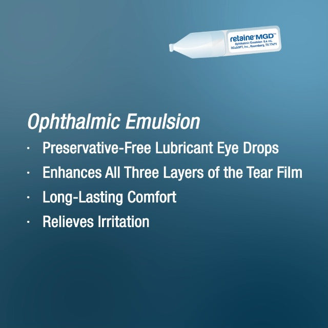 OCuSOFT Retaine MGD Ophthalmic Emulsion - Complete Dry Eye Relief - Soothes Red & Irritated Eyes - 30 Count Preservative-Free Single-Use Containers - 0.01 Fl Oz