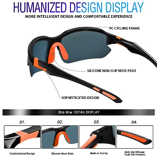 Sports Polarized Sunglasses for Men Cycling Running Fishing UV Protection Sun Glasses Lightweight Half Frame Goggles