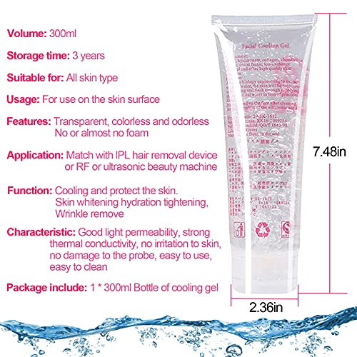 300ML Cooling Gel for Laser Hair Removal Device and Radio Frequency Facial Body Skin Care Machine for Women and Men