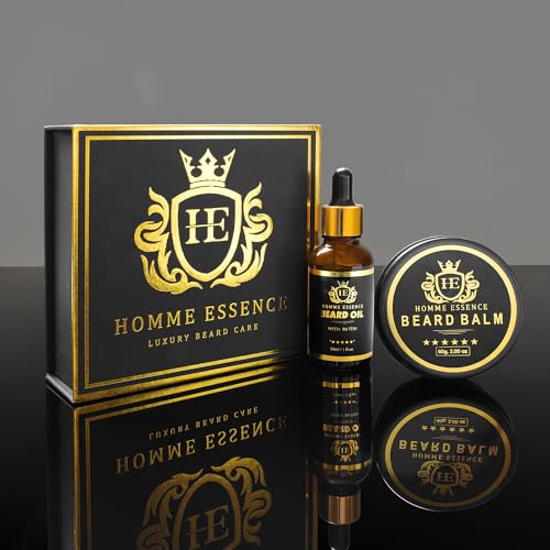 Luxury beard oil for men- Beard Growth Kit for men - Includes Beard Oil & Balm - Natural Ingredients, Sandalwood Scent - Nourish, Condition, Soften Facial Hair