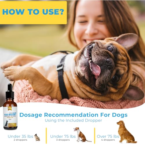 Natural Yeast Infection Treatment for Dogs. Supports Healthy Itch Relief, Inflammation Relief, Allergy Relief & More. Dog Yeast Infection Treatment. (60 ML)