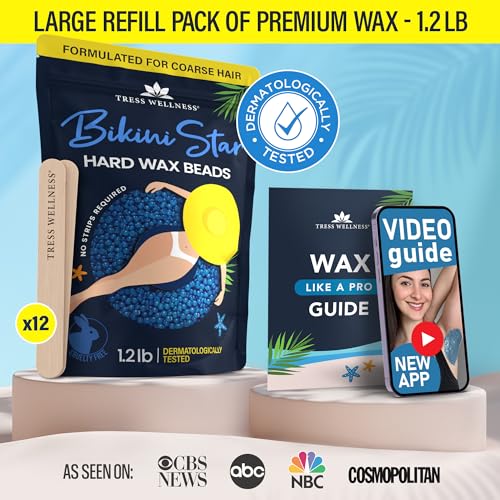 Tress Wellness Hard wax beads for hair removal - For sensitive skin - Bikini Star 1.2lb