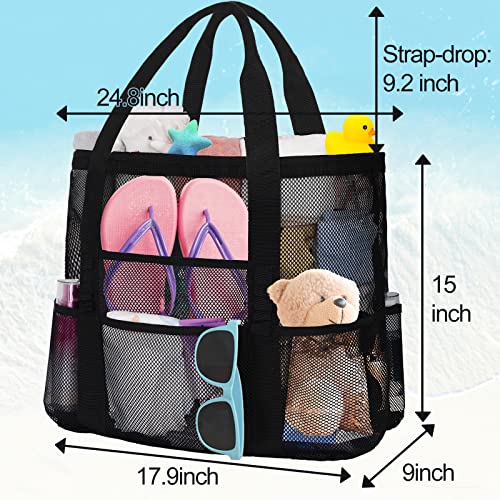 Mesh Beach Bags for Women - Plus Waterproof Sandproof Tote Bag