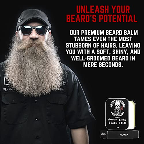 Mad Viking Beard Co. Beard Balm for Men - All Natural Ingredients, Handmade and Cruelty-Free, Medium to Heavy Hold, Maintain and Manage Beard Hair, Made in the USA (Odin’s Rök, 2oz Beard Balm)