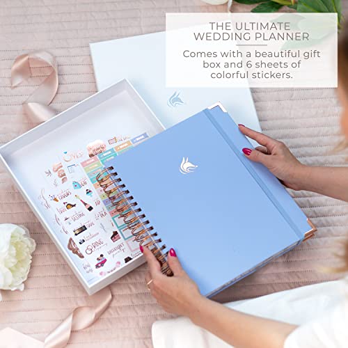 Clever Fox Wedding Planner – Wedding Book & Organizer for the Bride – Wedding Planning Binder with Pockets, Tips & Checklists – Wedding Notebook – Engagements Gift – 10″ x 11″ (Light Blue)