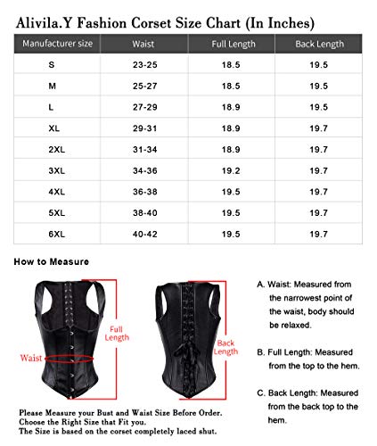 Alivila.Y Fashion Corset Womens Faux Leather Steampunk Corsets Victorian Bustier Top