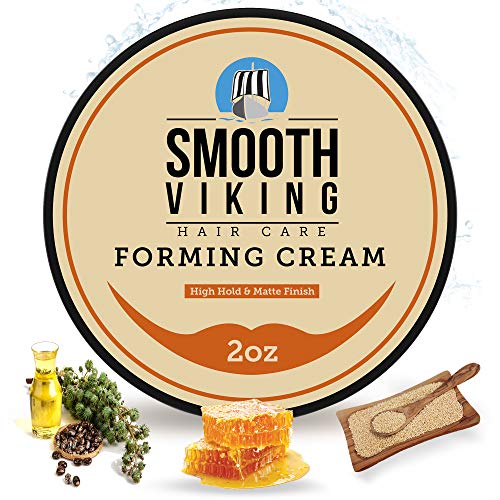 Smooth Vikings Forming Cream for Men - Matte Finish, High Hold Styling Cream | Hair Cream for Men | Men's Grooming & Styling Products for Short, Curly and Long Hair Types (2oz)